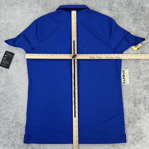 Atlanta Braves Polo Shirt Mens Medium Blue MLB Baseball Nike Dri-FIT Cooperstown - Picture 10 of 12